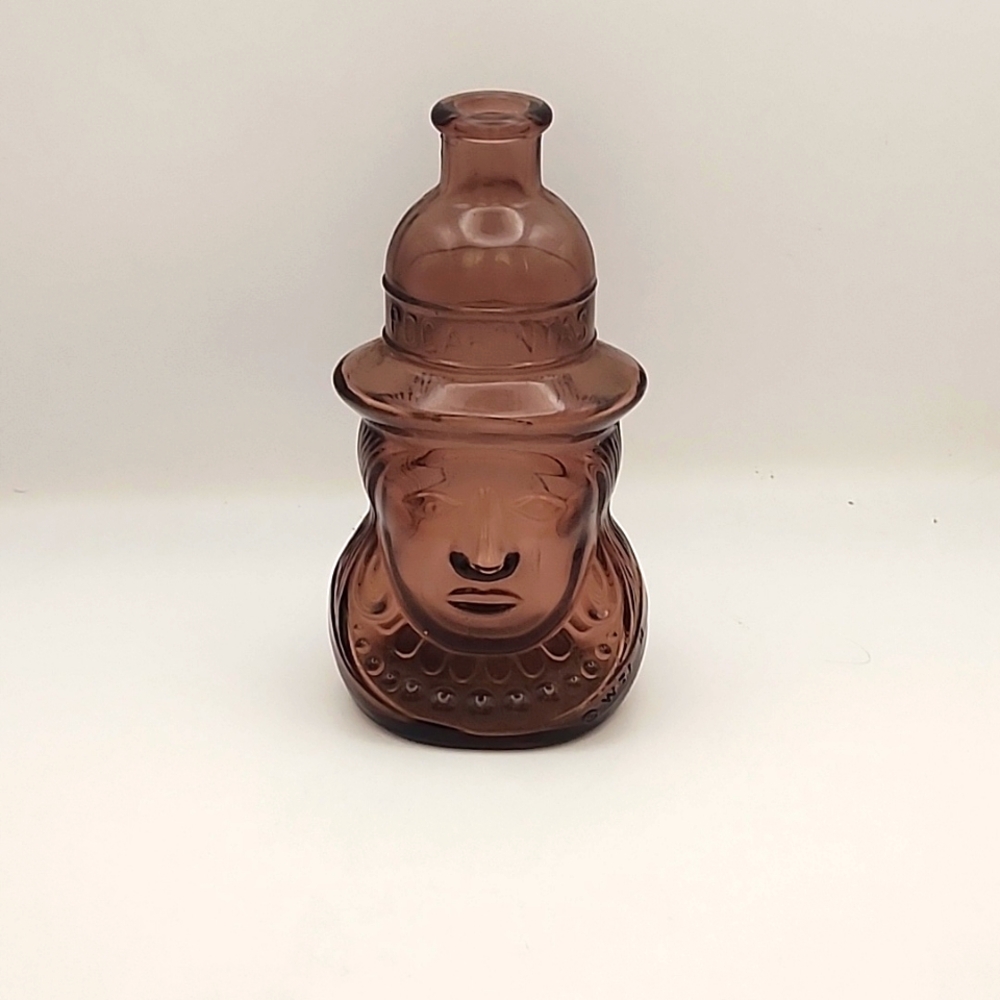 Vintage Wheaton Amethyst Pocahontas Glass Bottle 5.5"